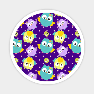 Purple Owls Magnet